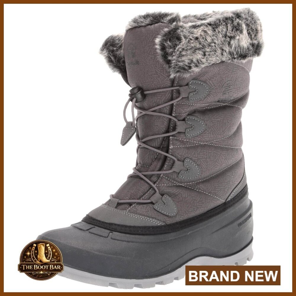 Waterproof Insulated Snow Boots with Faux Fur Trim and Bungee Lacing